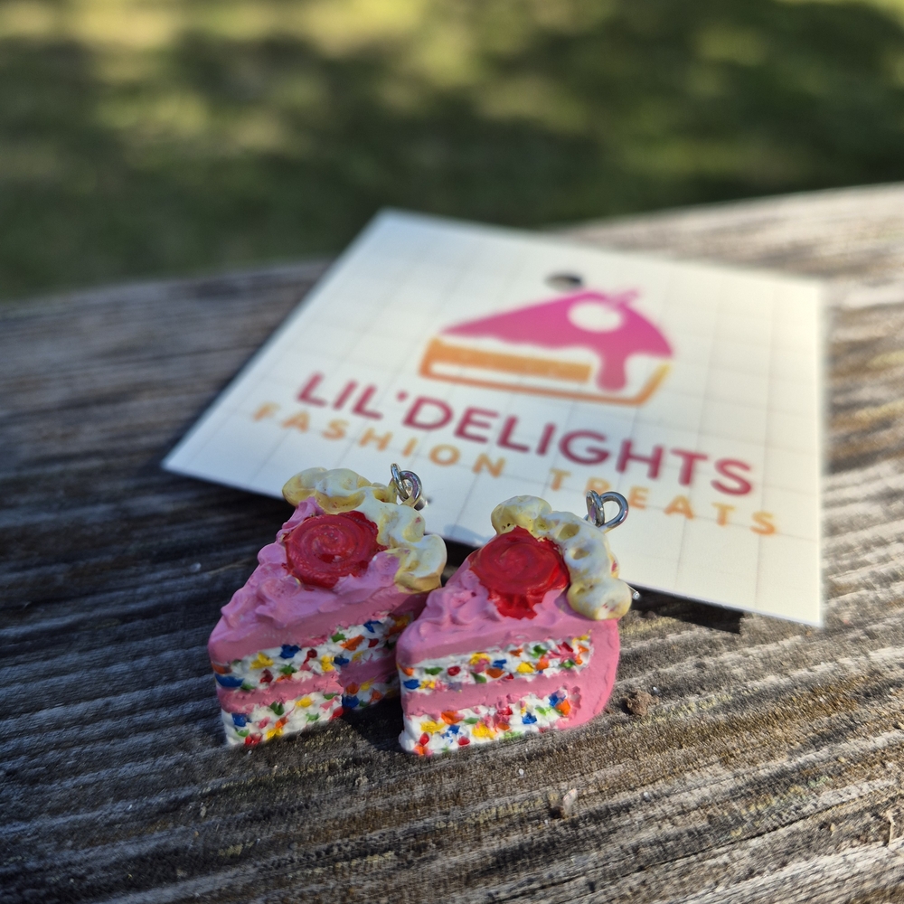 Funfetti Birthday Cake Slice Earrings